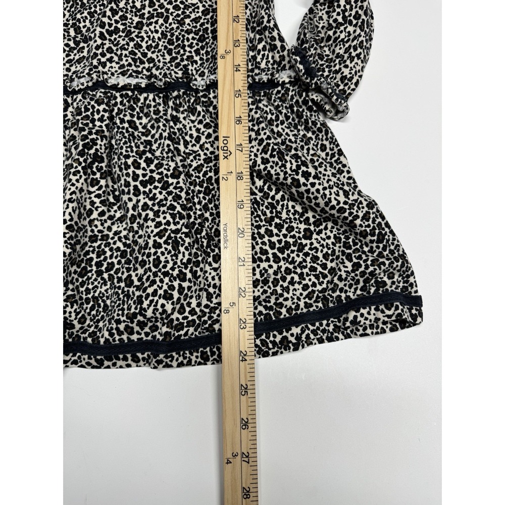 Hanna Andersson Dropwaist Leopard Animal Print Dress Girls Size 120 US 6 Ruffles - Picture 3 of 8